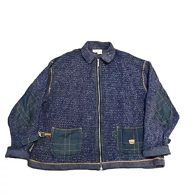 Vintage Wool Blend Chore Jacket Men's L Blue Work Field Overcaot • $29.95