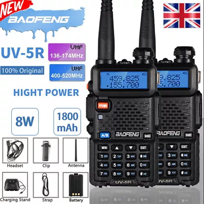 £24.99 • Buy UK Baofeng UV-5R Dual-band Walkie Talkie UHF VHF Ham FM Two Way Radio+Earpiece