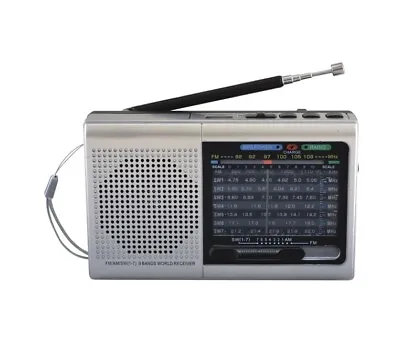 Supersonic 9-Band Rechargeable Bluetooth AM/FM Radio (Gray) With USB/SD MP3 • $18.99