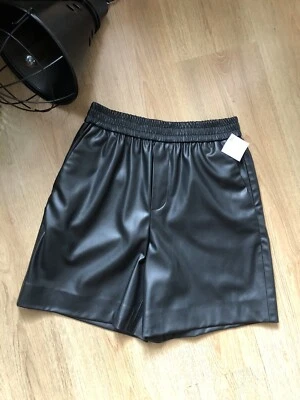 $15.84 • Buy New! Zara Soft Faux Leather Shorts Hot Pants Black  UK XS / S High Waist