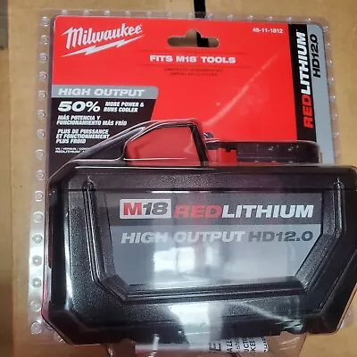 Milwaukee M18 High Output 18V Lithium Ion 12.0Ah Battery (48-11-1812) • $113.50