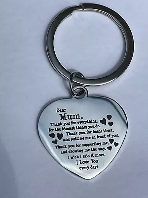 Mum Heart I Love You Key Ring Keychain Charm Keyring Gift Bag UK Seller • £3.87