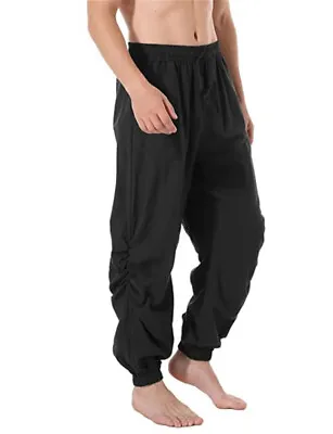 Medieval Men's Pants Pirate Trousers Renaissance Viking Loose  Ankle-tied Pants • $23.99