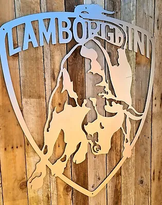 LAMBORGHINI BULL Metal Sign -UK Made -Garage Sign- CAR- Man Cave 55CM • £55