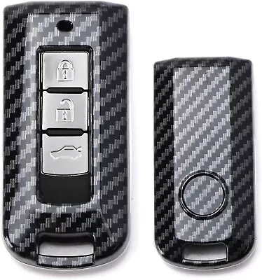 Black  Carbon Fiber  Pattern Key Fob For Mitsubishi Lancer Evolution / Outlander • $14.39