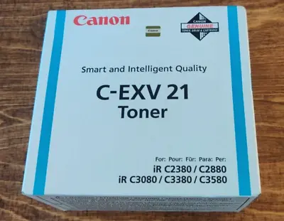 Genuine Canon C-EXV 21 Toner Cyan For Various Devices • £9.95