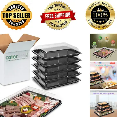 £16.99 • Buy 5 Caterline Medium Plastic Buffet Catering Tray Sandwich Platters With Lids New