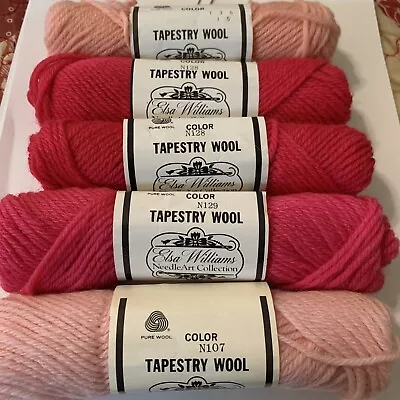 Elsa Williams Needlepoint Yarn  5 Skeins Mixed Lot -Pink’s • $12.50