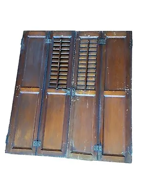 Antique Shutters Plantation Hardwood Louvered Bi Fold Interior Rustic 34x15 3/4  • $96