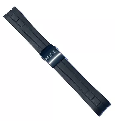 Original MIDO Multifort M005417A / M005430A Black Rubber 22mm Watch Band Strap • $98