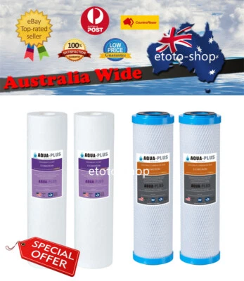 $29.95 • Buy 2 Set Undersink Replacement Water Filter Cartridges 0.5 Micron Carbon + Sediment