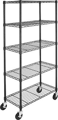 Heavy Duty Shelf Garage Steel Metal Storage 5 Level Shelves Rack With Wheels • $97.91