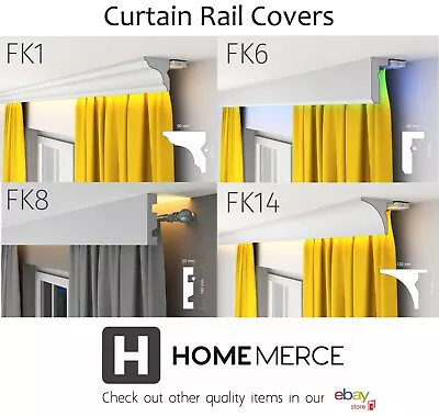 CURTAIN RAIL COVER COVING PLASTER COATED Ceiling  *PREMIUM* Cornice FK • £12.10