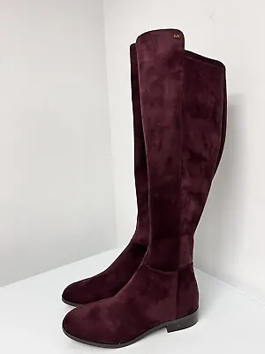 Michael Kors Boots Womens Bromley Tall Knee High Riding Booties Damson Red 6M 36 • $96