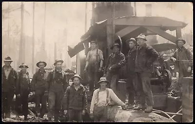 Real Photo Steam Donkey Engine Logging ?  Antique Postcard RPPC • $9.99