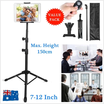 $21.90 • Buy Universal Adjustable Tablet Floor Tripod Stand Mount Holder Phone Bracket Remote