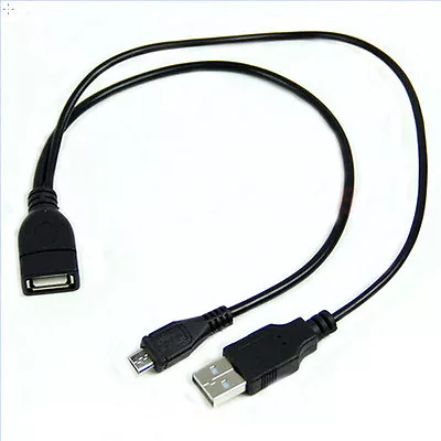 USB 2.0 A Female To Micro USB B Male + Micro 5 Pin Female Host OTG Power Cable • $2.29