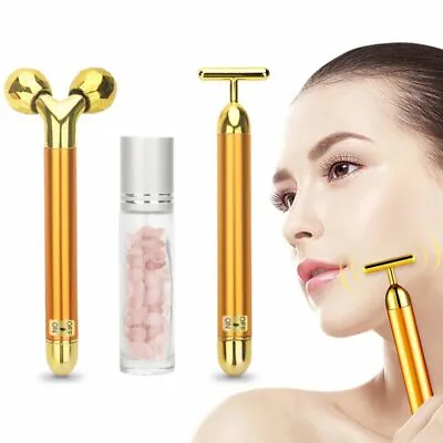 Vibrating Facial Roller Energy Beauty Bar Massager Face Lifting Anti-wrinkle • $25.34