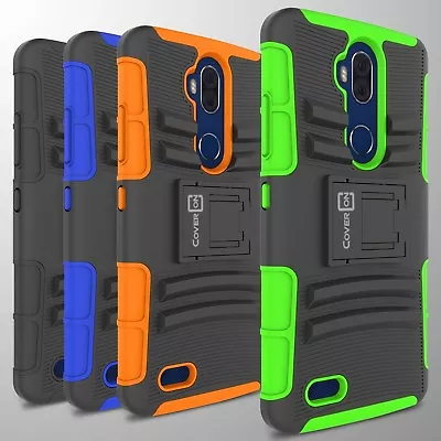 Hybrid Kickstand Case & Holster For ZTE Blade Max 3 / Max Blue Belt Clip Cover • $6.99