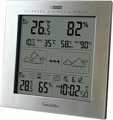  Weather Station With MSF Radio Control Clock ( UK Version )  Indoor  / Outdoor  • £29.99