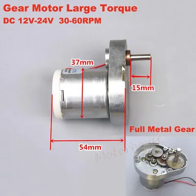 DC 12V 24V Slow Speed Micro 7-Type Reduction Gearbox Gear Motor Large Torque • $9.99