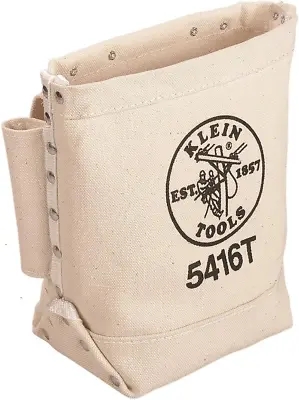 $24.79 • Buy Klein Tools 5416T Bolt Bag, Canvas Tool Pouch For Bolt / Bull Pin Storage With