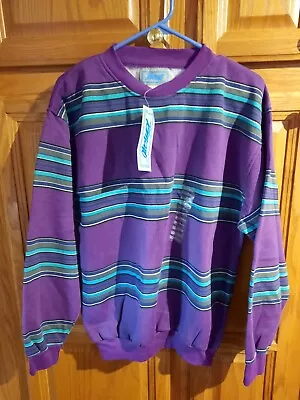 Vintage Tomato Streetwear Sz M Purple Striped  Sweatshirt New W Tag • $30