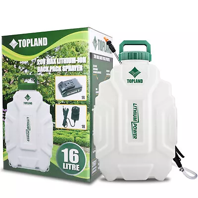 TOPLAND 20V Backpack Sprayer 16L Weed Sprayer Weed Control Fertilizing Watering • $159