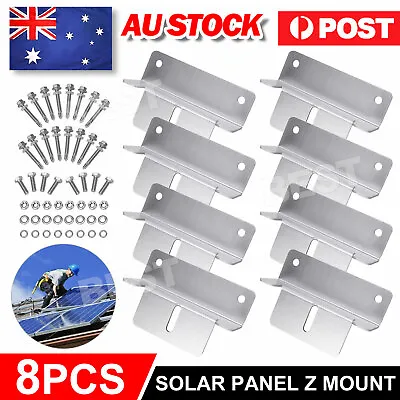 8 PCS Solar Panel Mounting Z Bracket Set For Flat Roof Wall Mount Kit Aluminum • $16.85