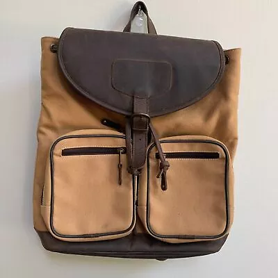 Canyon Outback Leather And Canvas Backpack Vintage One Size • $39.99