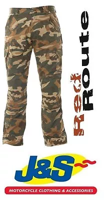 £99.99 • Buy Red Route Cargo 007 Camo Mens Combat Aramid Motorcycle Trousers Casual J&s 