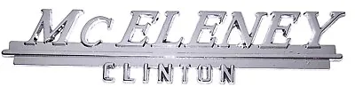 Vintage McEleney Clinton Metal Dealer Advertising Nameplate Emblem • $19.55