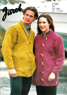 £3.45 • Buy KNITTING PATTERN Family Longline Cable Jacket & Toggles 24 - 46  JAROL DK 1049