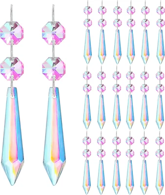 $14.06 • Buy 20 Pcs 55mm Suncatcher Aurora Chandelier Icicle Crystal Prisms Pendant