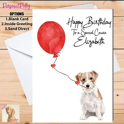 Personalised Jack Russell Card Birthday Pet Dog Paw Long Hair Wiry Wire Hair • £2.82