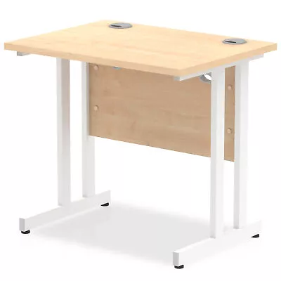 Impulse 800 X 600Mm Straight Desk Maple Top White Cantilever Leg MI002900 • £210.75