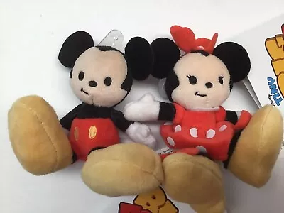 DISNEY Store  MICKEY & MINNIE  ~ TINY BIG FEET  SET OF 2  MICRO PLUSH 3.5  H NWT • $17.95