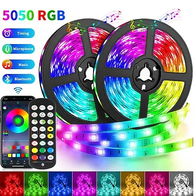 $51.03 • Buy RGB LED Strip Lights 10m 15m 20m 5050 Music Sync Bluetooth APP Lights For Room