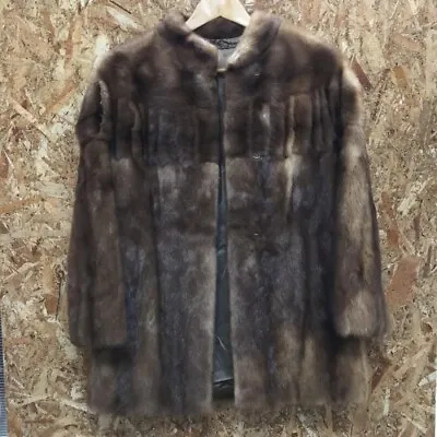 Saga Mink Brown Mink Fur Real  Coat Size 11 Women From Japan • $16880