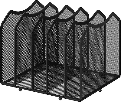 Mesh Desktop File Sorter Organizer 5-Section Bookshelf For Desk Home Office Bl • $28.83