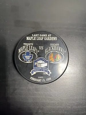 2/13/99 Last Game At Toronto Maple Leaf Gardens Commemorative Puck With Cube • $24.99