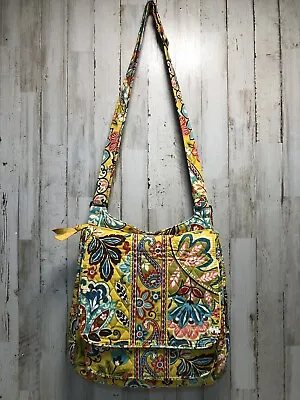 Vera Bradley Lizzy Hipster Provencal Yellow Floral Crossbody Handbag Purse EUC • $21.99