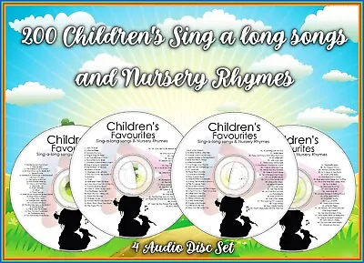 £4.99 • Buy 200 Children's Sing A Long Songs And Nursery Rhymes 4 Audio Disc Set