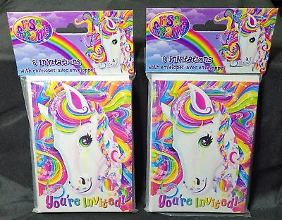 New Lisa Frank Rainbow Majesty Horse 8 Invitations With Envelopes X2 • £38.61