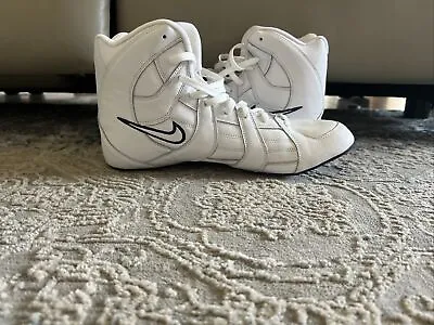 Vintage 2003 Mens NIKE Speedsweep 3 Wrestling Shoes All White Super Rare Leather • $150