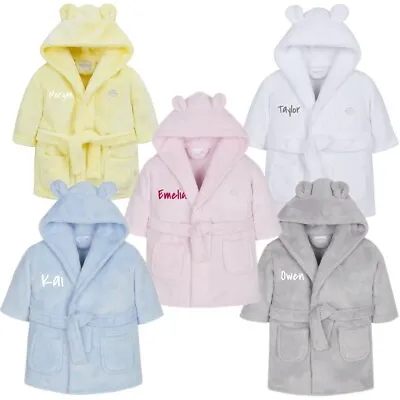 Embroidered Babies Dressing Gowns - Personalised With New Born's Name  Bath Robe • £15