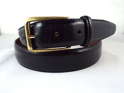 Coach #3931 Men's Handmade Black Polished Leather 1 1/8  Dress Belt Sz 42 • $22