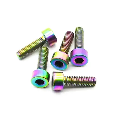 5pcs M3x10mm Titanium Socket Head Hex Screw TC4 Alloy (Anodized Rainbow) • $11.99