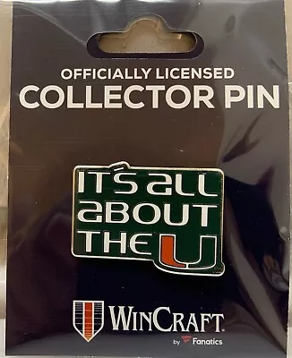 Miami Hurricanes It's All About The U Lapel Collector Pin New • $13