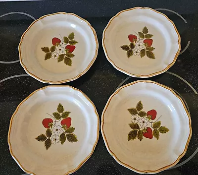 4 Mikasa Strawberry Festival Pattern Salad Dessert  Plates 1970s 8  Oven Proof • $19.99